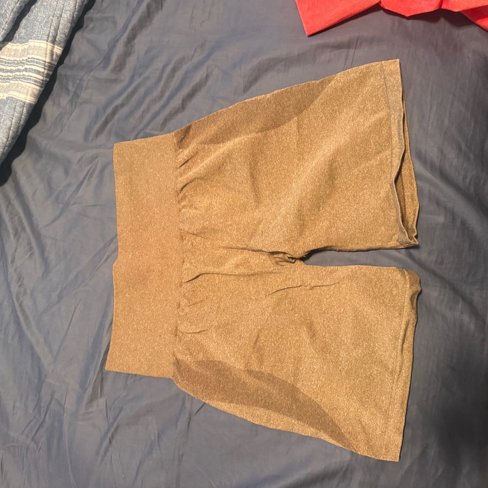 NVGTN Tan High Waist Shorts Relaxed Fit